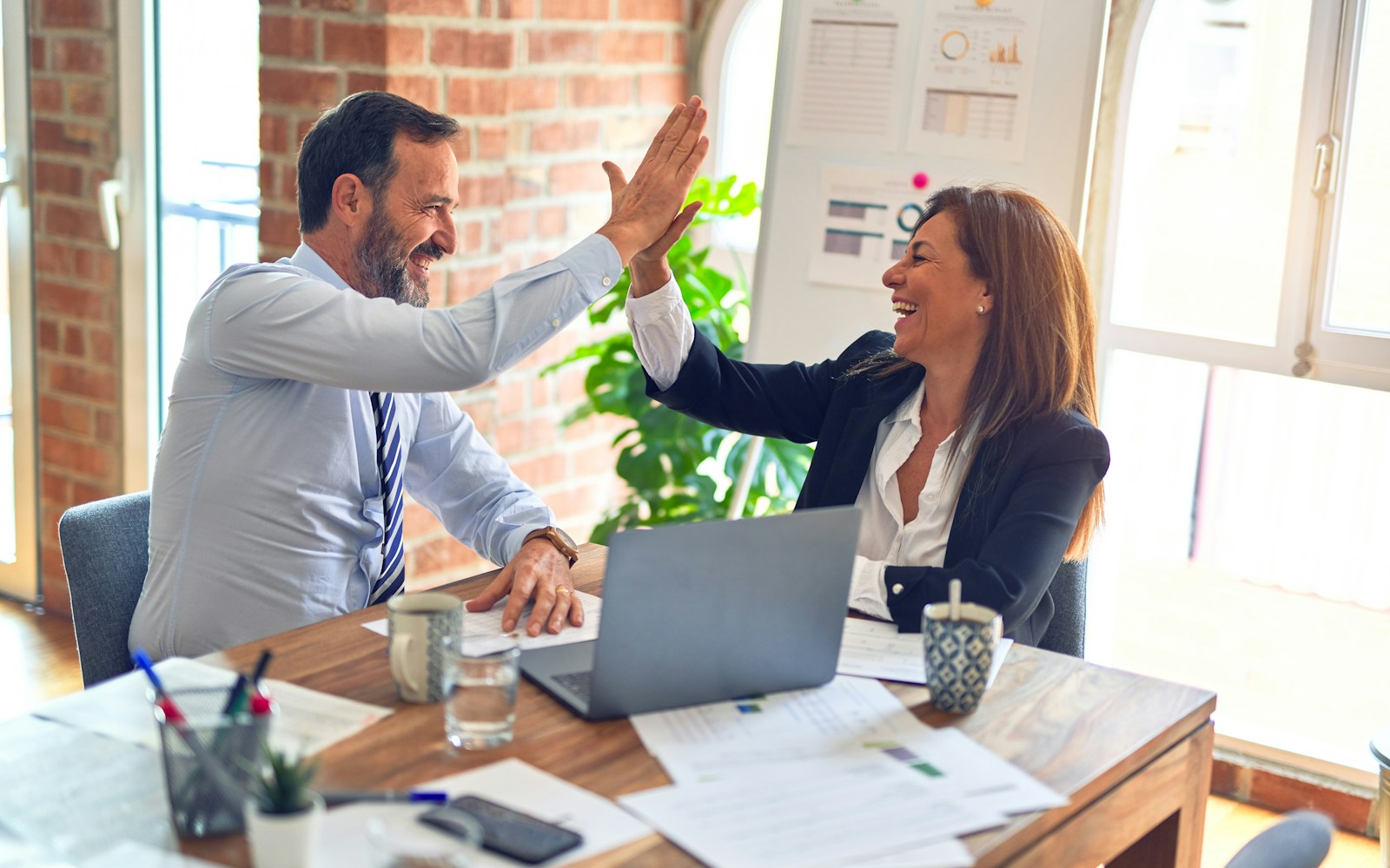 Business professionals collaborating
